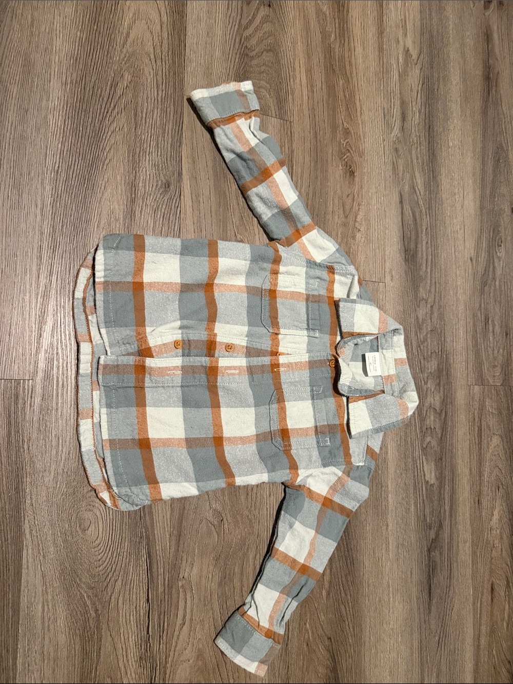 LC Lauren Conrad Plaid Button-Down Shirt - Gray, White & Orange